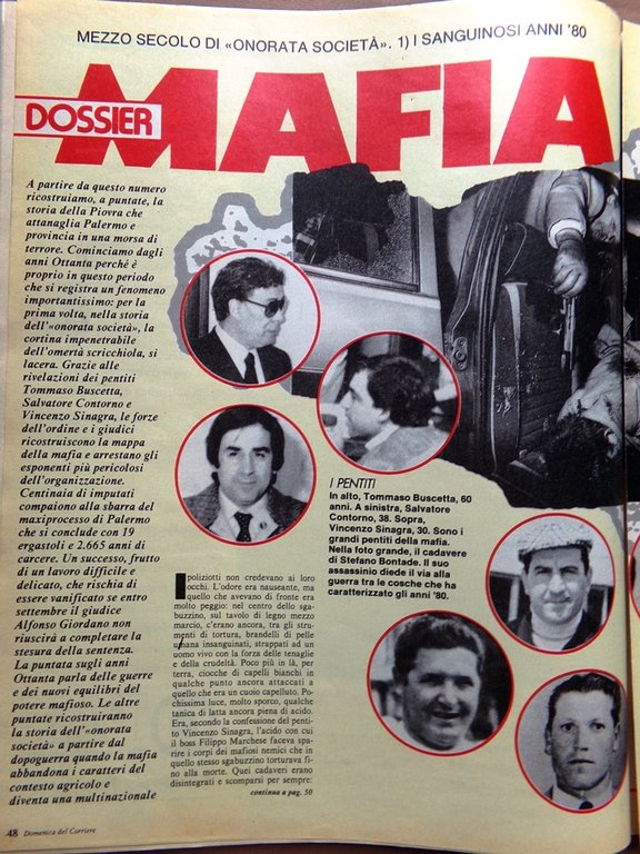 La Domenica del Corriere 22 Settembre 1988 Mafia Hall Marilyn …