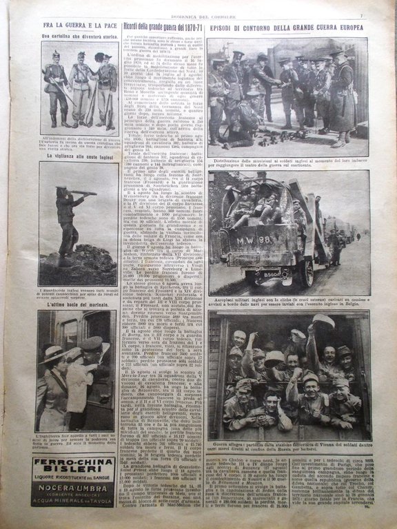 La Domenica del Corriere 23 Agosto 1914 WW1 Battaglia Haelen …