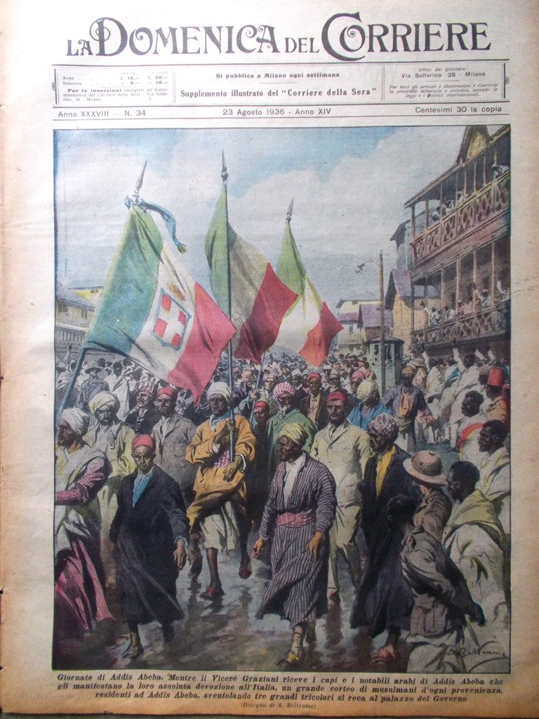 La Domenica del Corriere 23 Agosto 1936 Beccali Olimpiadi Spagna …