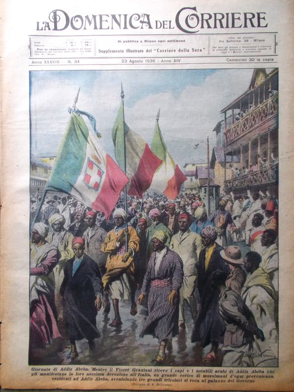 La Domenica del Corriere 23 Agosto 1936 Beccali Olimpiadi Spagna … | Immagine Gallery 1