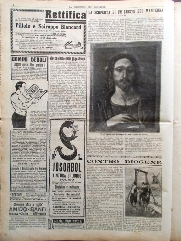 La Domenica del Corriere 23 Aprile 1916 WW1 Cristo di …
