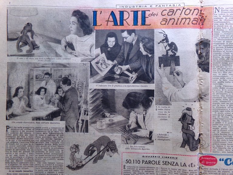 La Domenica del Corriere 23 Aprile 1944 WW2 Lully Cartoni …