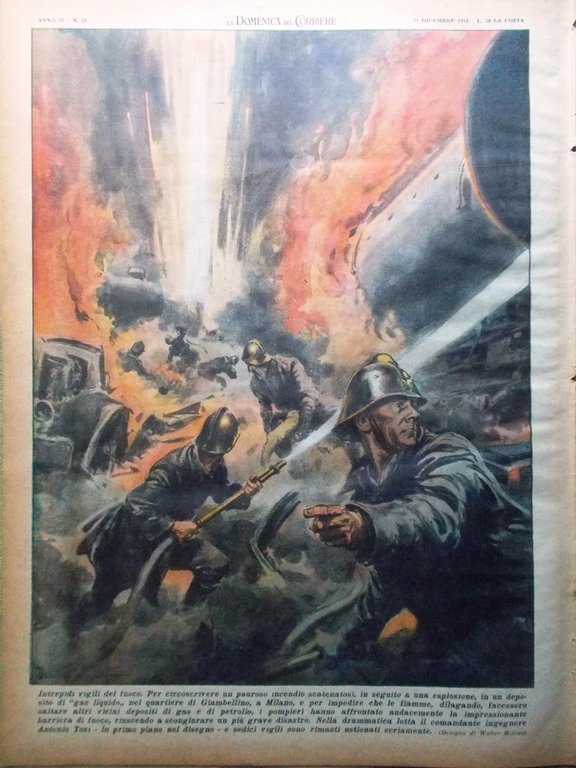La Domenica del Corriere 23 Dicembre 1951 Coppi Berchet Polesine …