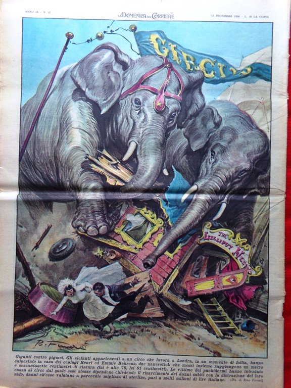 La Domenica del Corriere 23 Dicembre 1956 Natale Ungheria Puskas …