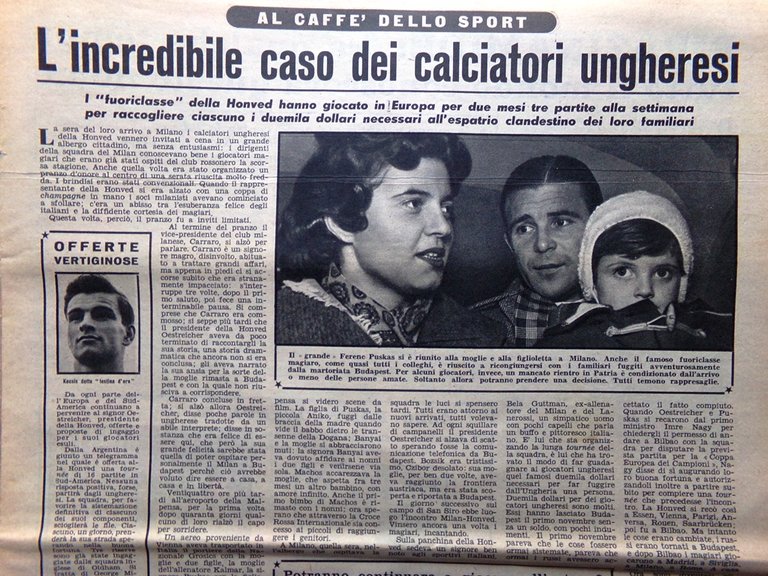 La Domenica del Corriere 23 Dicembre 1956 Natale Ungheria Puskas …