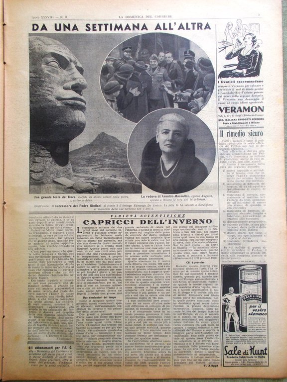 La Domenica del Corriere 23 Febbraio 1936 Africa Orientale Negus …
