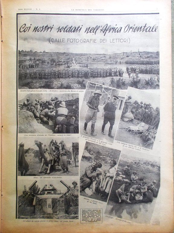 La Domenica del Corriere 23 Febbraio 1936 Africa Orientale Negus …