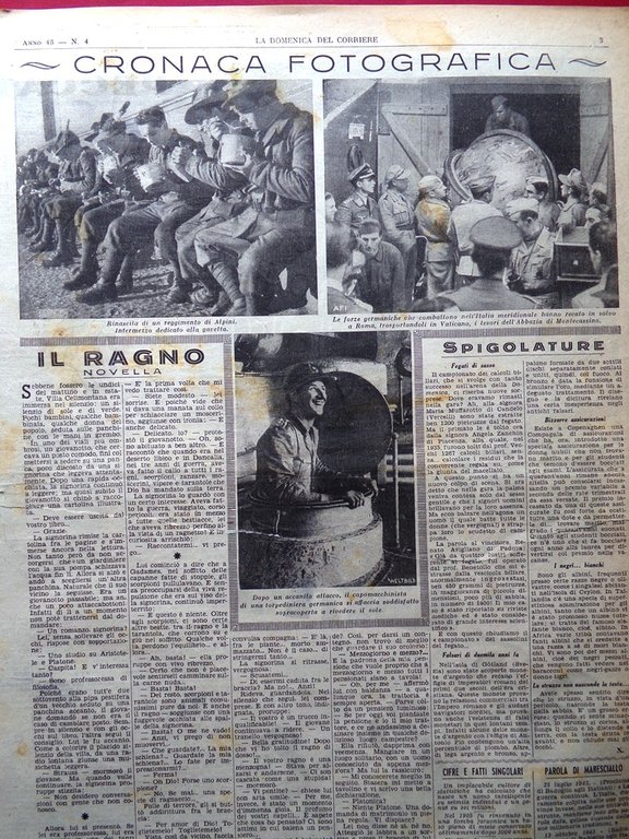 La Domenica del Corriere 23 Gennaio 1944 WW2 Sardegna Abbazia … | Immagine Gallery 3