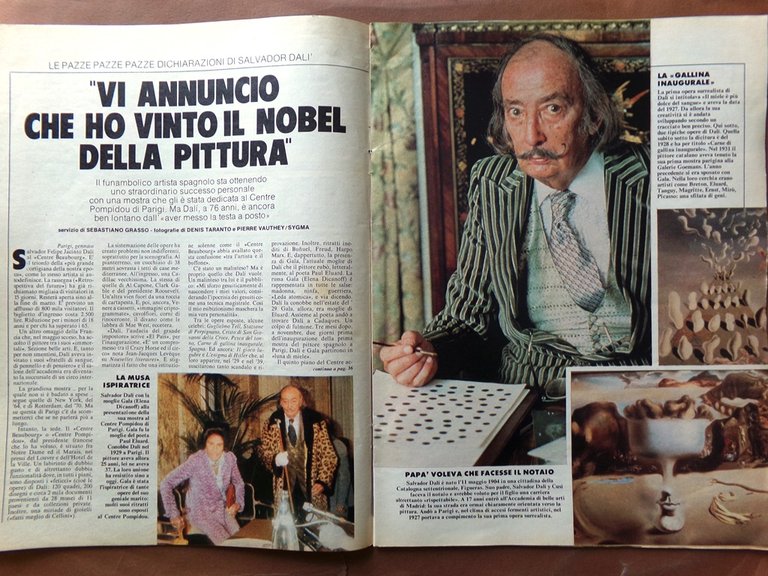 La Domenica del Corriere 23 Gennaio 1980 Salvador Dalì Fantozzi …