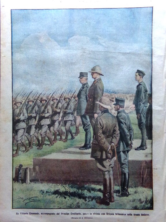 La Domenica del Corriere 23 Giugno 1918 WW1 Morte Arrigo …