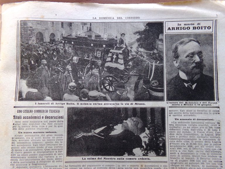 La Domenica del Corriere 23 Giugno 1918 WW1 Morte Arrigo …