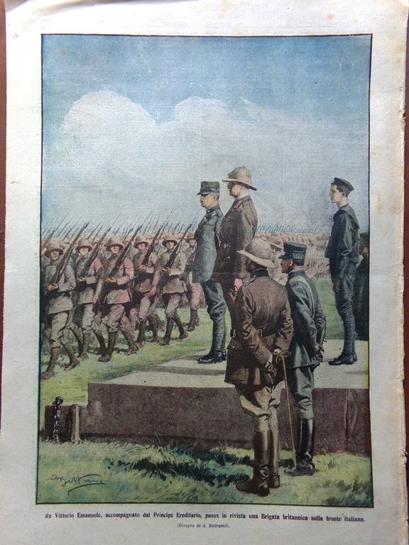 La Domenica del Corriere 23 Giugno 1918 WW1 Morte Arrigo …