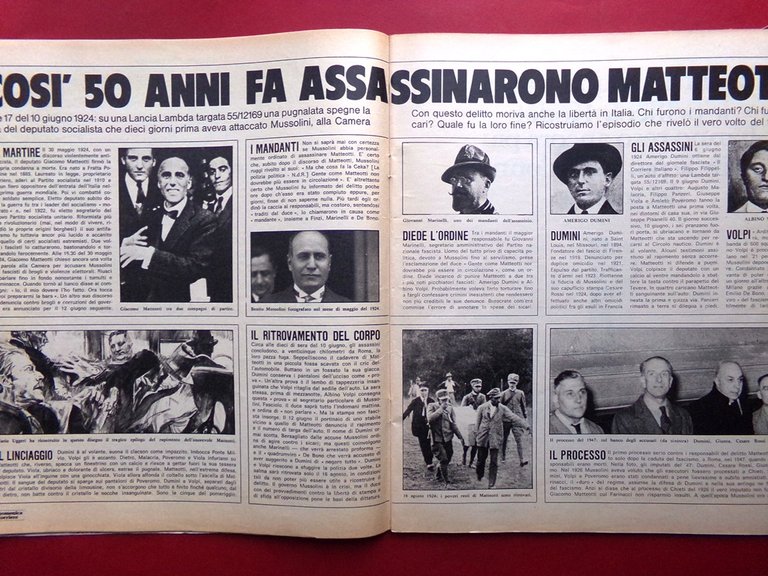 La Domenica del Corriere 23 Giugno 1974 Matteotti Bartali Rubinstein …