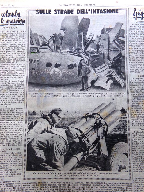 La Domenica del Corriere 23 Luglio 1944 WW2 Foreste Finlandia …