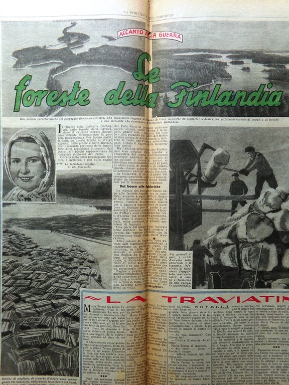 La Domenica del Corriere 23 Luglio 1944 WW2 Foreste Finlandia …