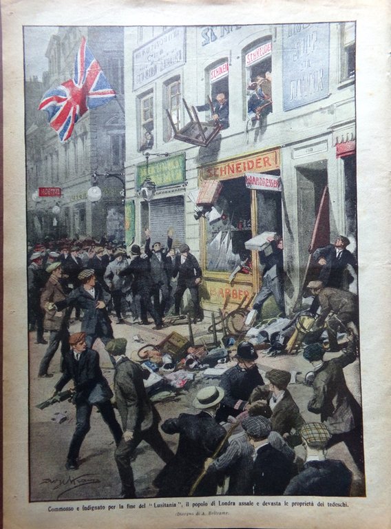 La Domenica del Corriere 23 Maggio 1915 WW1 Lusitania D'Annunzio …