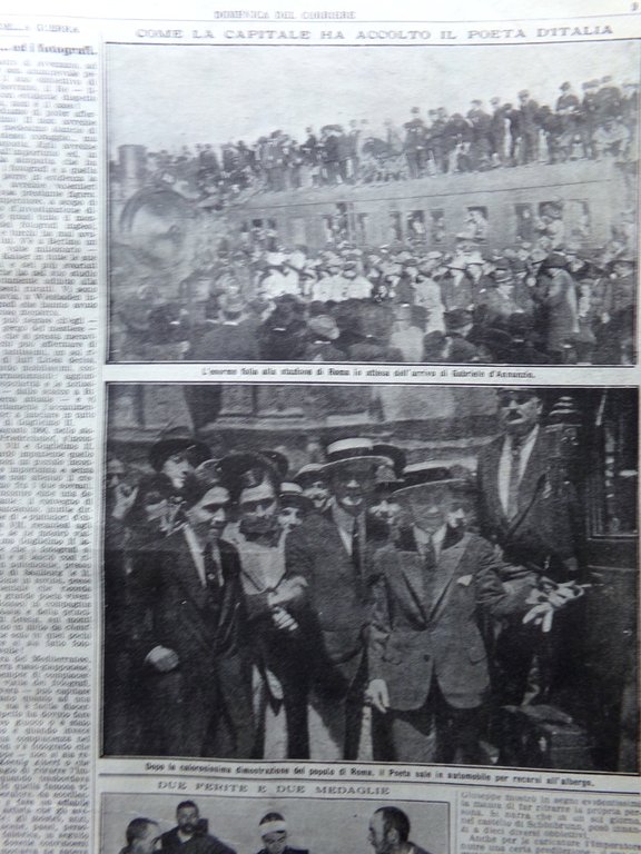 La Domenica del Corriere 23 Maggio 1915 WW1 Lusitania D'Annunzio …