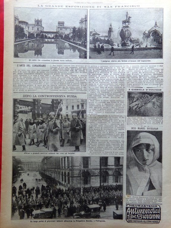 La Domenica del Corriere 23 Maggio 1915 WW1 Lusitania D'Annunzio …