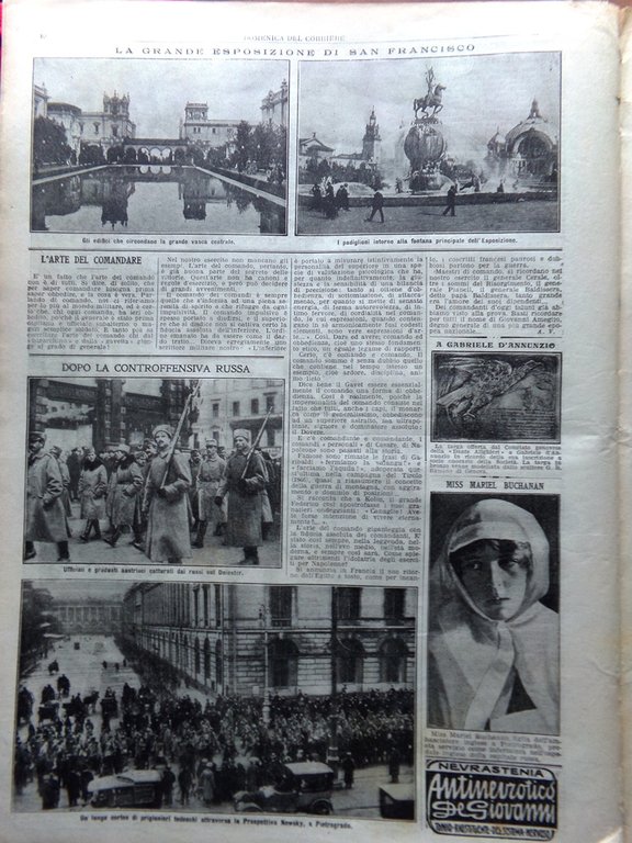 La Domenica del Corriere 23 Maggio 1915 WW1 Lusitania D'Annunzio …