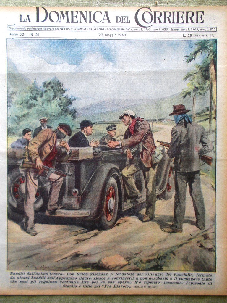 La Domenica del Corriere 23 Maggio 1948 Churchill Flores Anticristo …