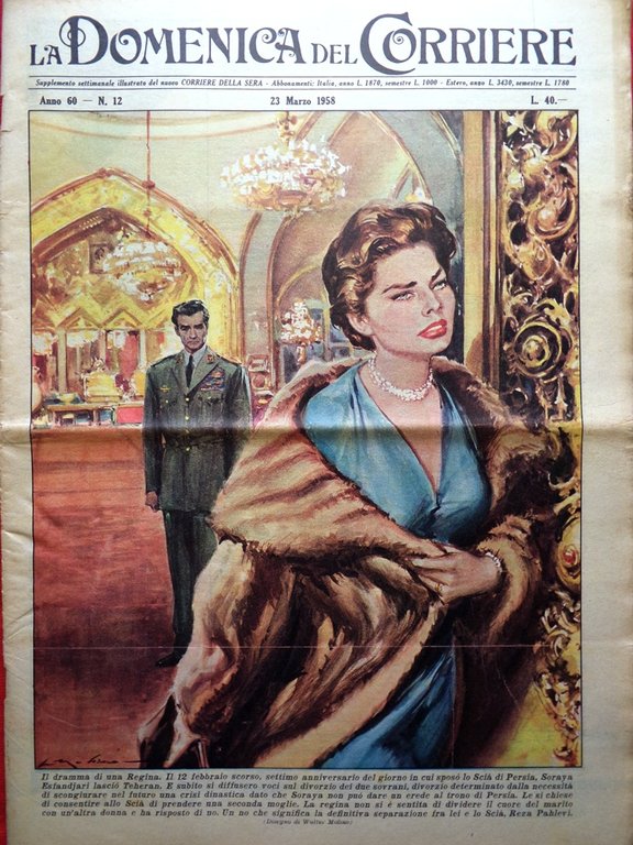La Domenica del Corriere 23 Marzo 1958 Soraya Pahlevi Hoyle … | Immagine Gallery 1