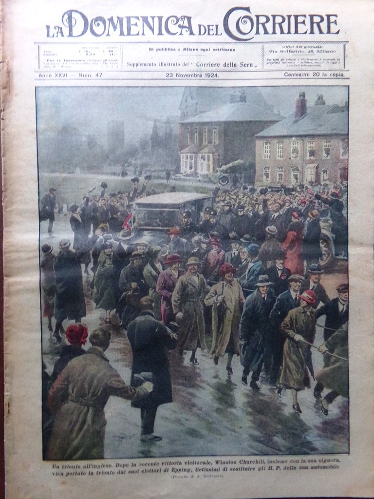 La Domenica del Corriere 23 Novembre 1924 Churchill Coppa del …