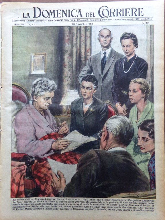 La Domenica del Corriere 23 Novembre 1952 Oriani Andrea Doria … | Immagine Gallery 1