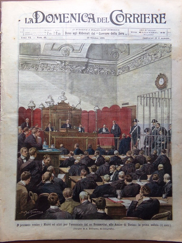 La Domenica del Corriere 23 Ottobre 1904 Caso Murri Metchnikoff …