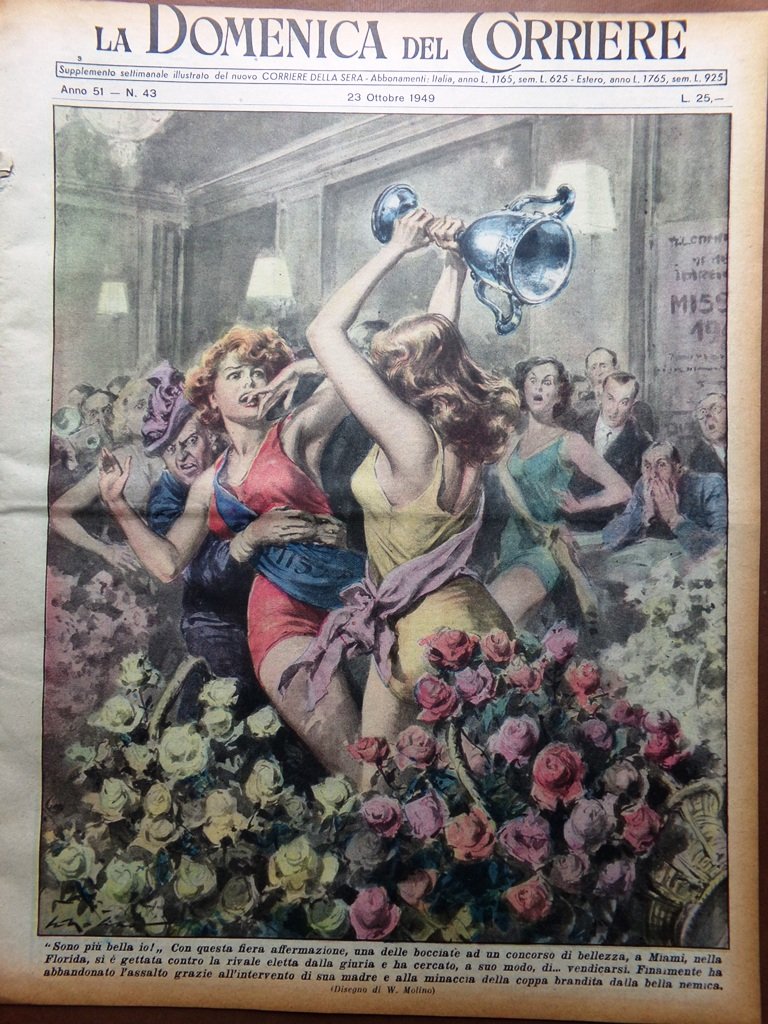 La Domenica del Corriere 23 Ottobre 1949 Tifo Antibiotici Savoia …