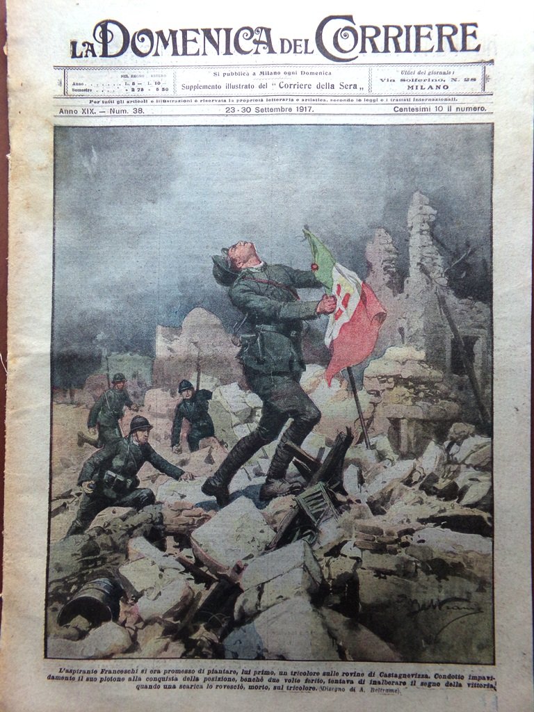 La Domenica del Corriere 23 Settembre 1917 WW1 San Gabriele …