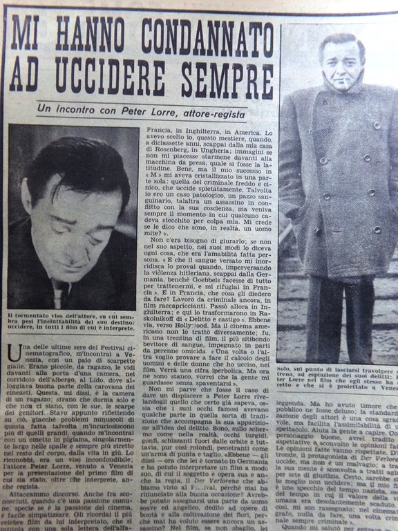 La Domenica del Corriere 23 Settembre 1951 Lorre Shaw Campionato …