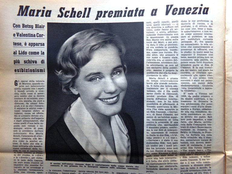 La Domenica del Corriere 23 Settembre 1956 Moss Maria Schell …