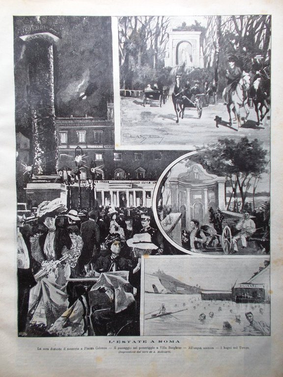 La Domenica del Corriere 24 Agosto 1902 Incognita Estate Roma …
