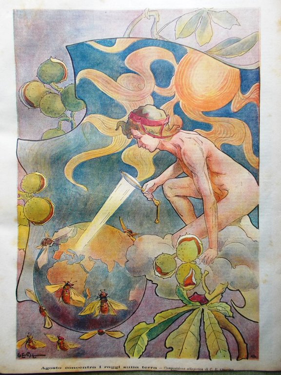 La Domenica del Corriere 24 Agosto 1902 Incognita Estate Roma …