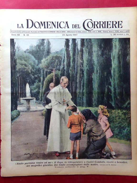 La Domenica del Corriere 24 Agosto 1947 Vecchi Strumenti Papa … | Immagine Gallery 1