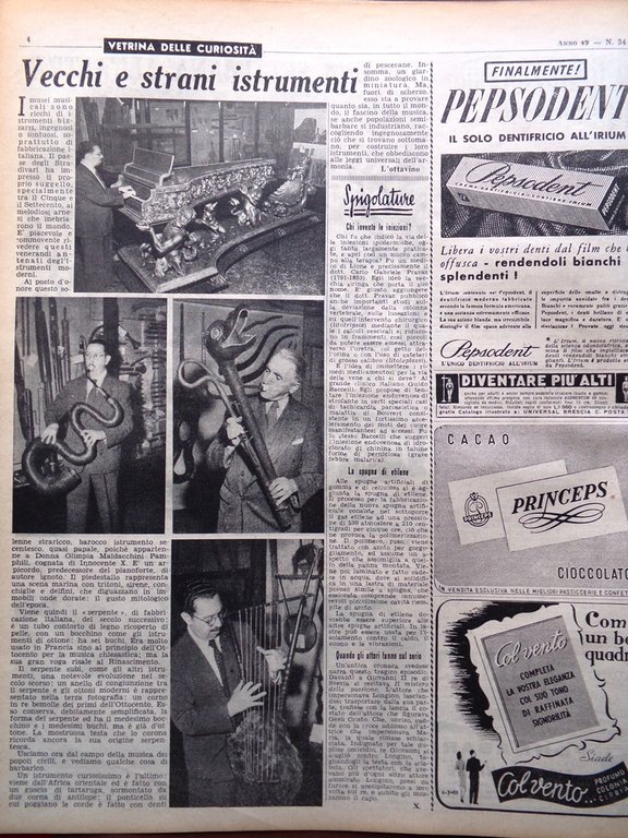La Domenica del Corriere 24 Agosto 1947 Vecchi Strumenti Papa … | Immagine Gallery 4