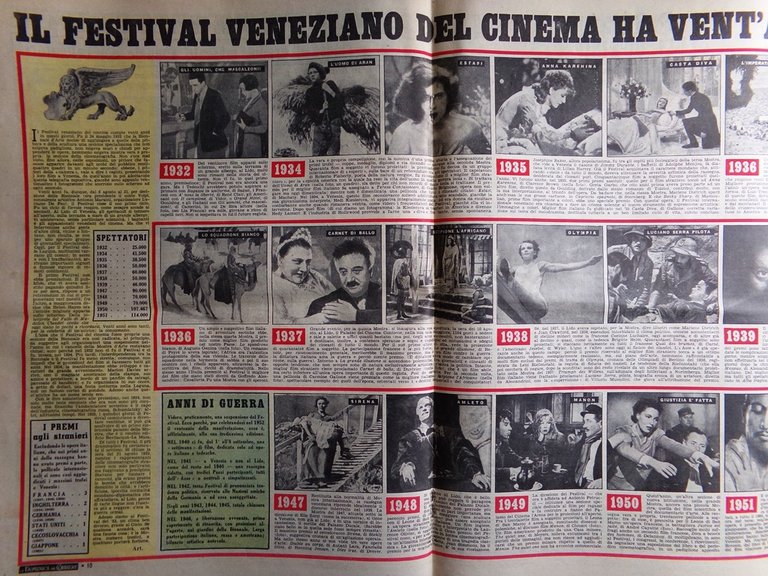 La Domenica del Corriere 24 Agosto 1952 Disco Volante Festival …