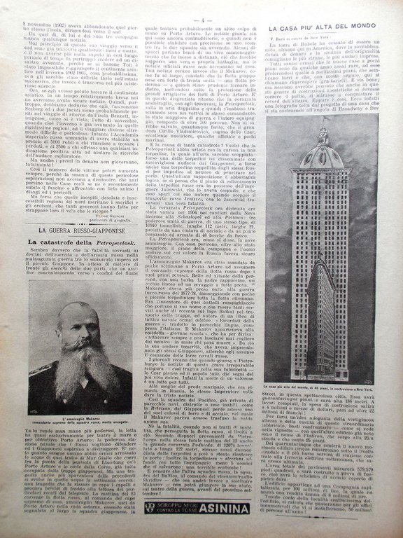 La Domenica del Corriere 24 Aprile 1904 Loubet Giornalismo Cinese …