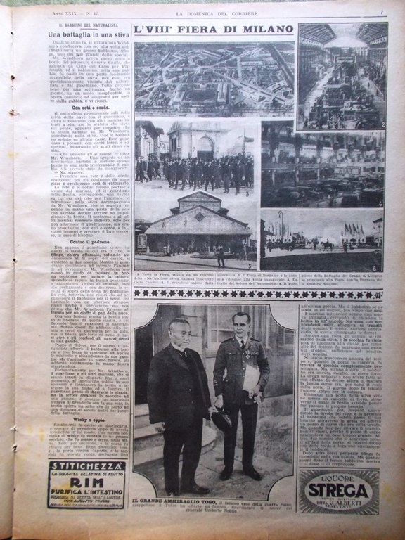 La Domenica del Corriere 24 Aprile 1927 Fiera Milano Nobile …