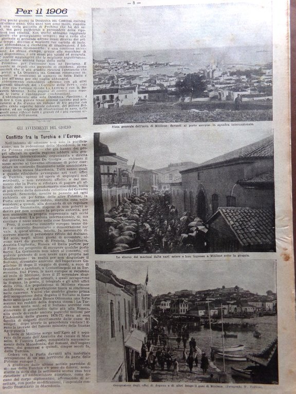 La Domenica del Corriere 24 Dicembre 1905 Mitilene Miniere in …