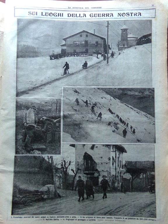 La Domenica del Corriere 24 Dicembre 1916 WW1 Messina Trincee …