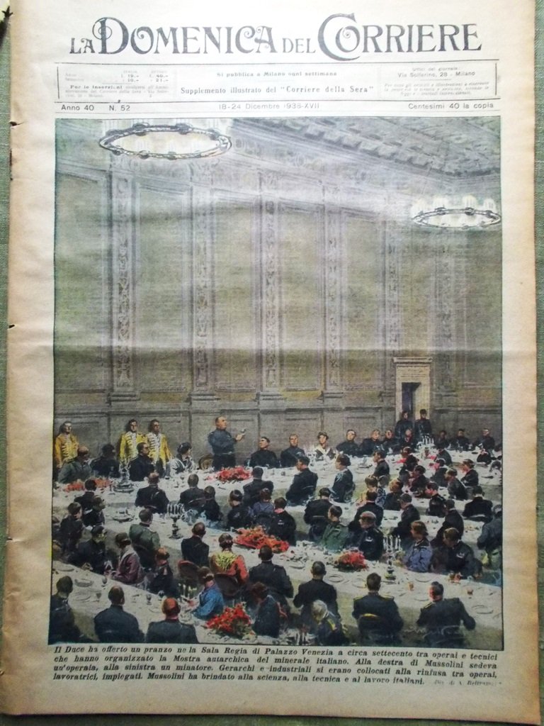 La Domenica del Corriere 24 Dicembre 1938 Ferrovie Roma Tunisi … | Immagine principale