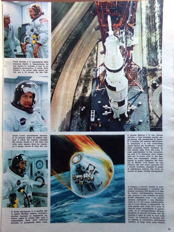 La Domenica del Corriere 24 Dicembre 1968 Apollo Luna Paroliere …