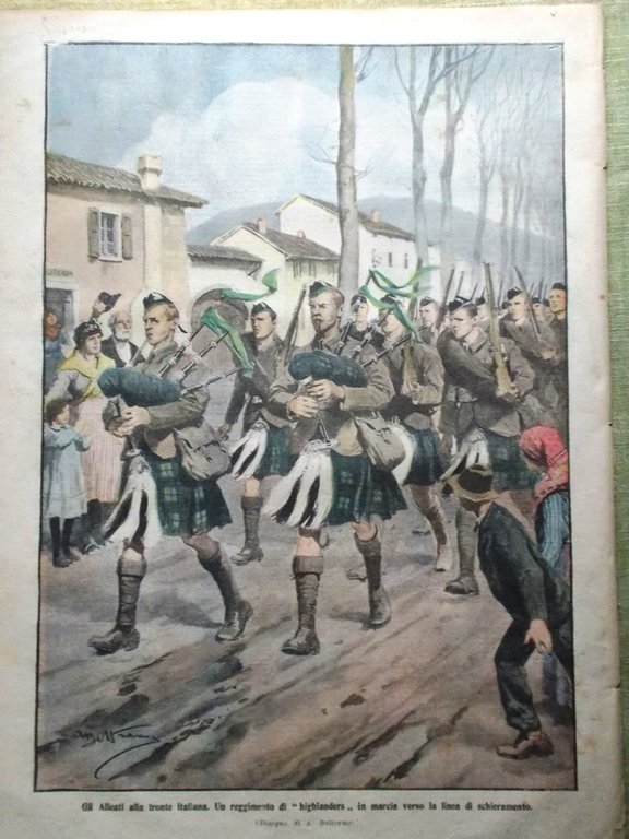 La Domenica del Corriere 24 Febbraio 1918 WW1 Highlanders Brigata …