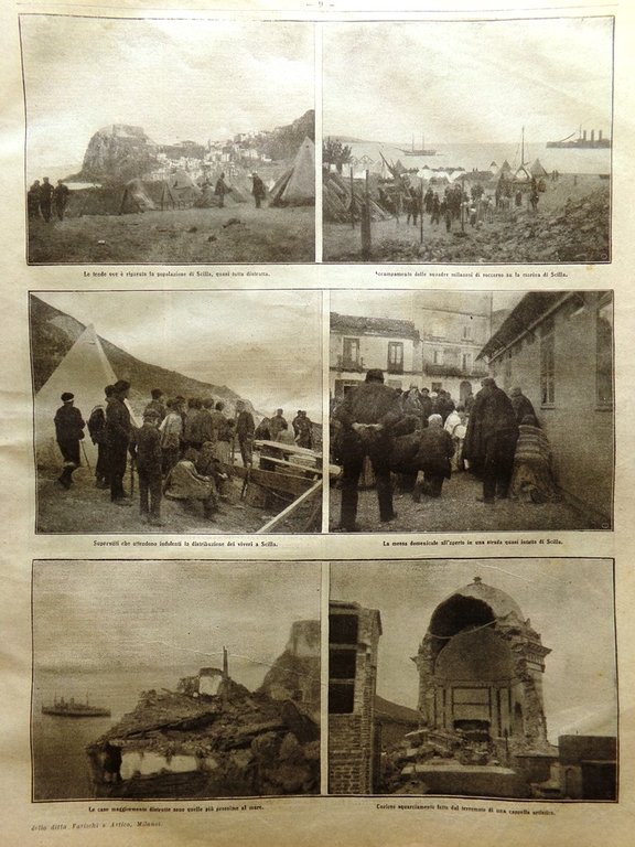 La Domenica del Corriere 24 Gennaio 1909 Terremoto Calabria Sicilia …