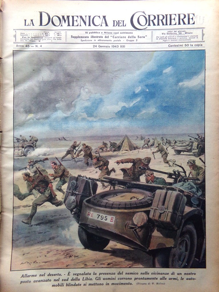 La Domenica del Corriere 24 Gennaio 1943 WW2 Alpini Don …