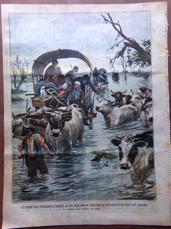 La Domenica del Corriere 24 Giugno 1900 Salsomaggiore Inondazioni Pesio …