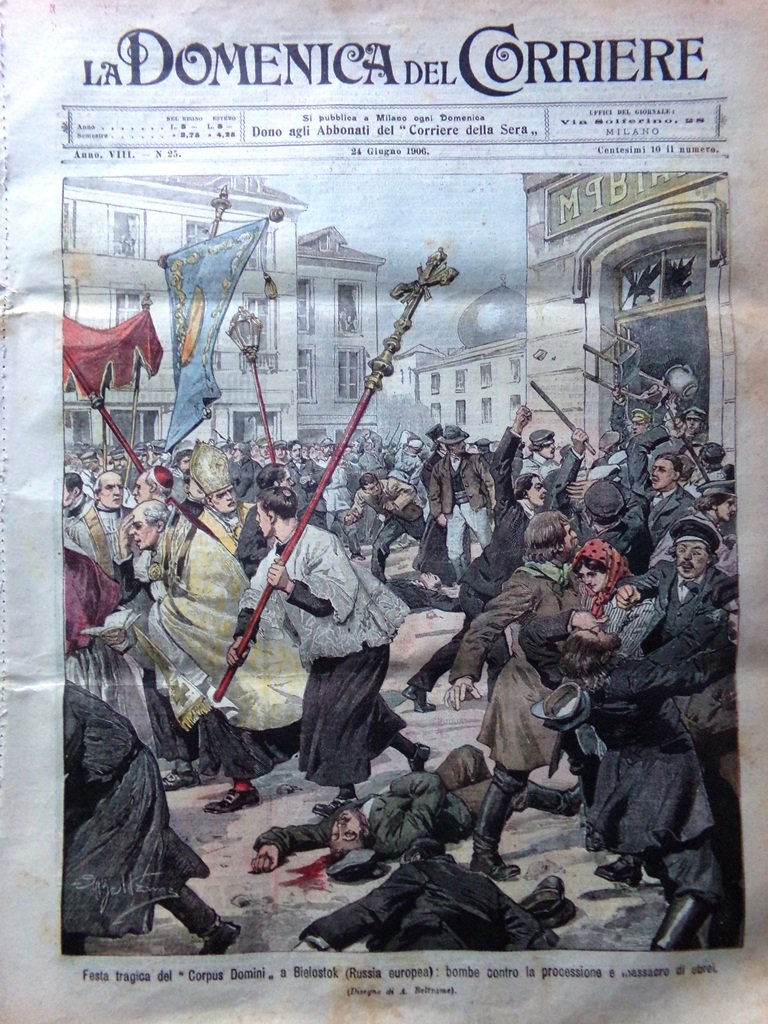 La Domenica del Corriere 24 Giugno 1906 Esposizione Milano Ferruccio …