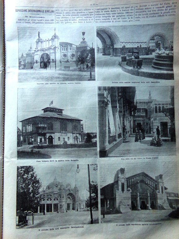 La Domenica del Corriere 24 Giugno 1906 Esposizione Milano Ferruccio …