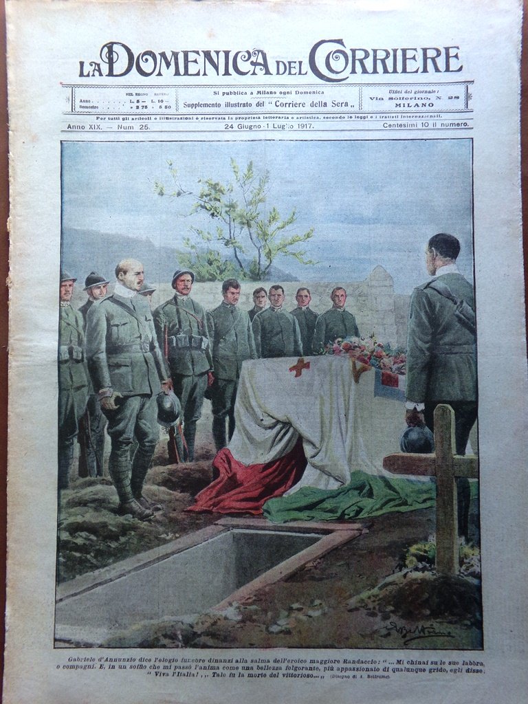 La Domenica del Corriere 24 Giugno 1917 WW1 Marconi Cadolini …